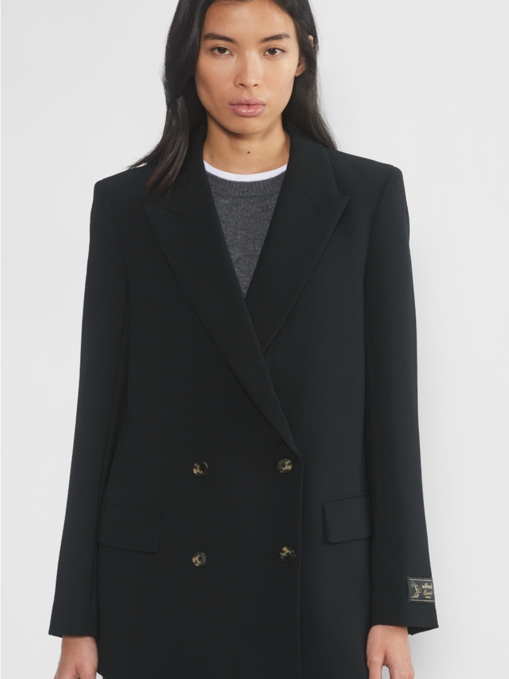 Aritzia Wilfred Generation Black Double-Breasted Blazer Size 2